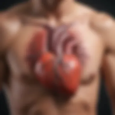 Illustration of Symptoms Related to Heart Attack Visual representation of symptoms of myocardial infarction