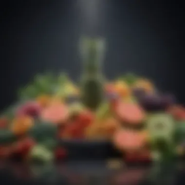 Diverse Alkaline Foods Colorful array of alkaline foods including fruits and vegetables