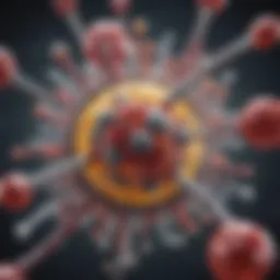 Illustration depicting the molecular structure of antibiotic resistance mechanisms.