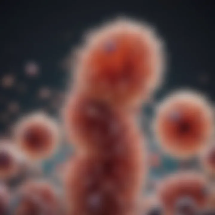 Illustration of bacteria under a microscope