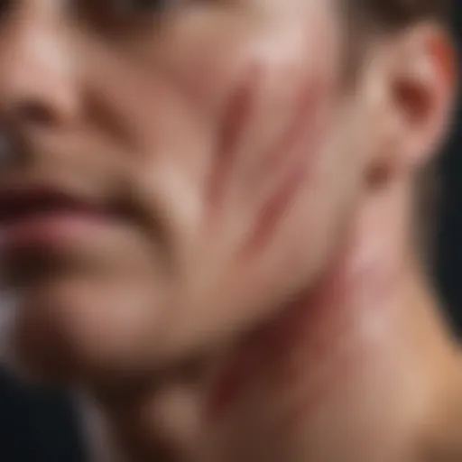 Close-up of a clean cut on skin