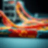 Visual representation of bead sort algorithm mechanics