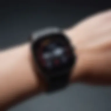 Smartwatch Blood Pressure Tracking A smartwatch displaying blood pressure readings