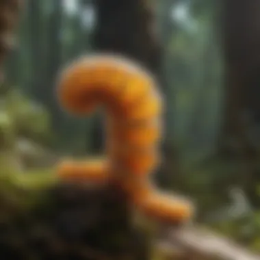 Caterpillar Fungus in Its Natural Environment Caterpillar fungus growing in its natural habitat