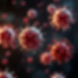 Illustration of CD4 cells interacting with pathogens