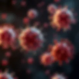 Illustration of CD4 cells interacting with pathogens