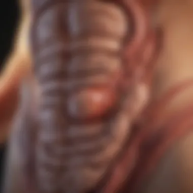 Effects of Alcohol on Colon Inflammation Diagram illustrating the effects of alcohol on colon inflammation