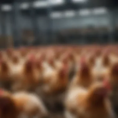 Healthy Chickens in Poultry Farming Poultry farming environment with healthy chickens