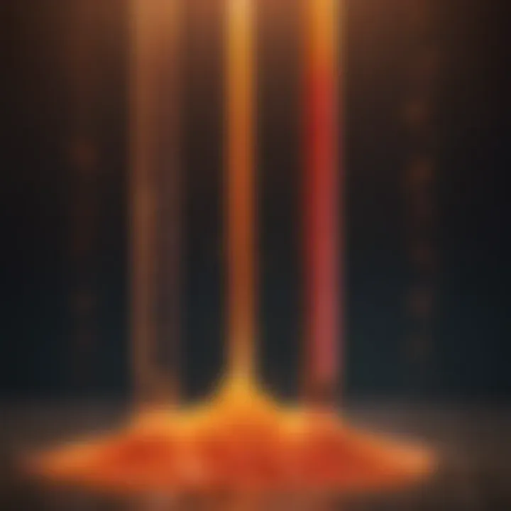 Visual representation of the impact of temperature on reaction rates in chemical kinetics.