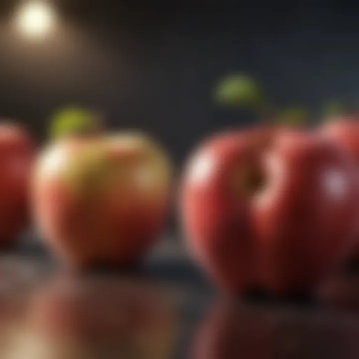 A detailed infographic on apple nutritional content