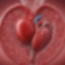 A healthy heart diagram highlighting differences with congestive heart disease
