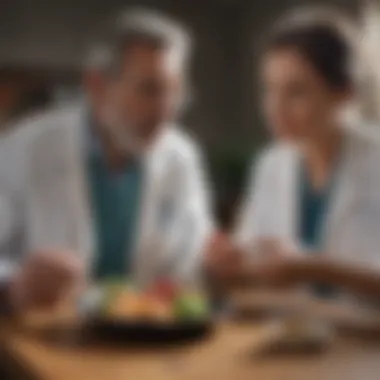 Dietary Support from Health Professionals Health professional discussing dietary plans with a patient