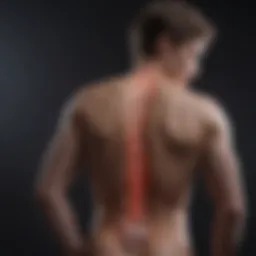 Clinician assessing spinal mobility