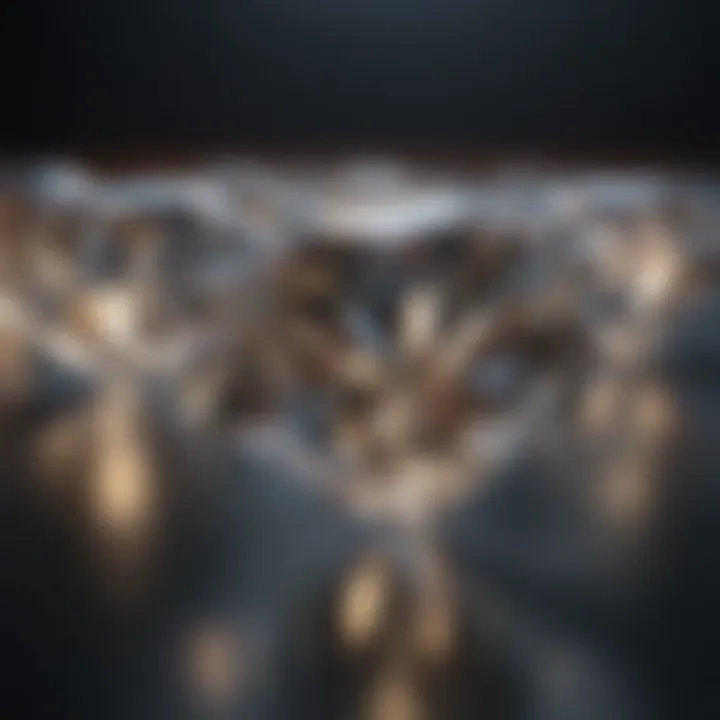 An artistic interpretation of diamonds reflecting light
