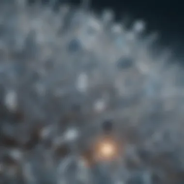 A close-up of crystals mimicking the appearance of stars