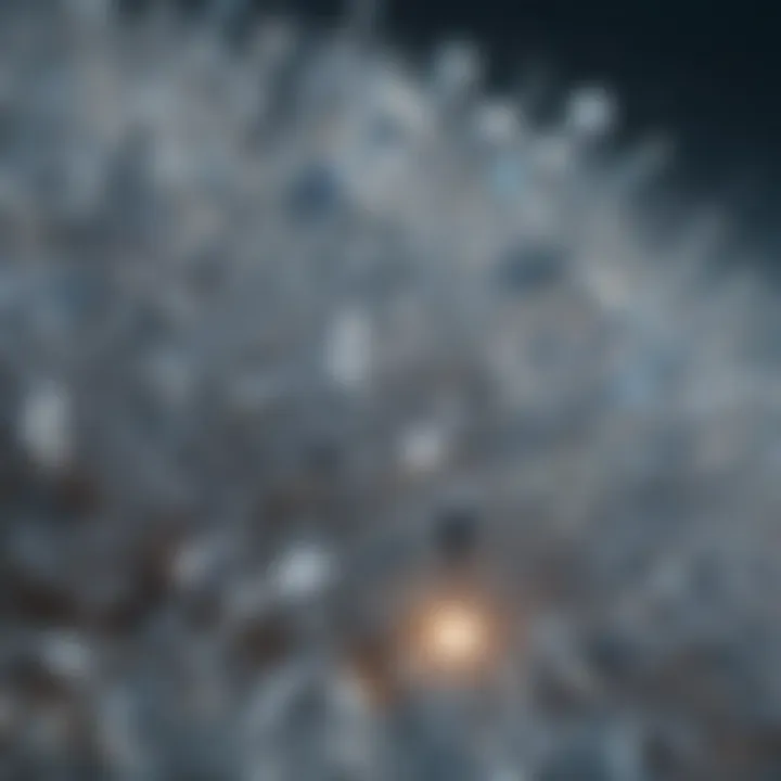 A close-up of crystals mimicking the appearance of stars