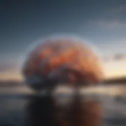 Visualization of alpha brain waves in a serene setting