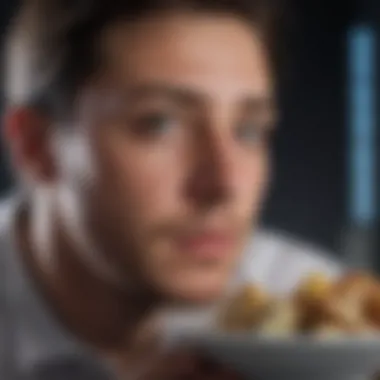 Data Analysis in Binge Eating Disorder Research Researcher analyzing data related to binge eating disorder clinical trials
