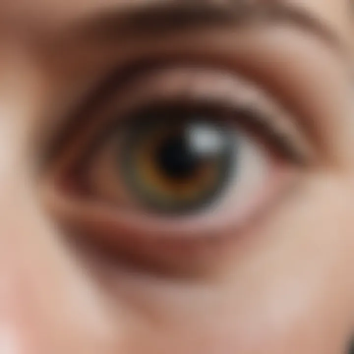 Close-up image of an eye with noticeable dryness.