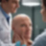 Professional female urologist consulting with male patient