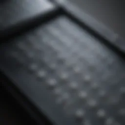 A close-up view of an e-Braille device displaying tactile text.
