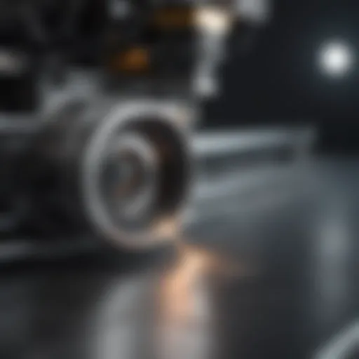 Illustration of laser sintering equipment in action