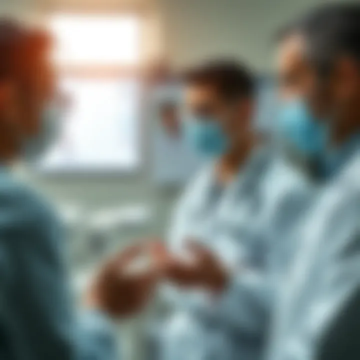 Medical professionals discussing diagnostic criteria for liver abscess