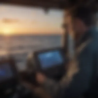 Advanced Marine Finder Technology A sophisticated marine finder device in action