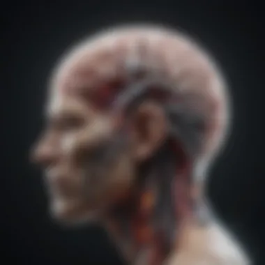 Neural Activity in Depression Treatment A futuristic brain scan illustrating neural activity