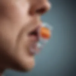 Close-up view of a non-steroidal inhaler