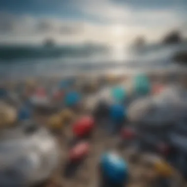 The Reality of Ocean Pollution Close-up of plastic waste collected from the ocean