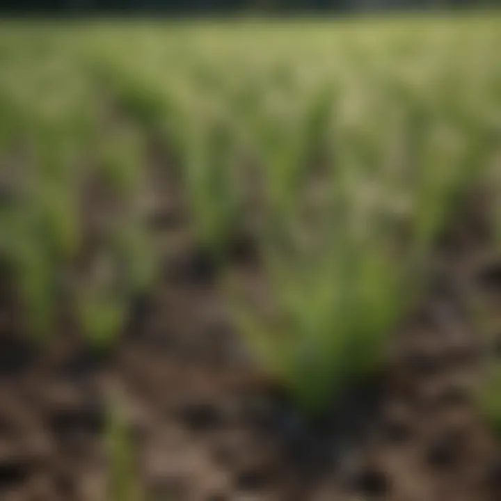 Diverse types of slow release nitrogen fertilizers displayed in a field