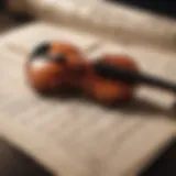 A violin resting on sheet music symbolizing music education