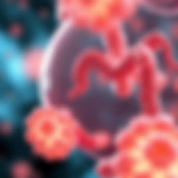 Probiotics and Gut Flora Interaction Illustration of probiotics interacting with gut flora