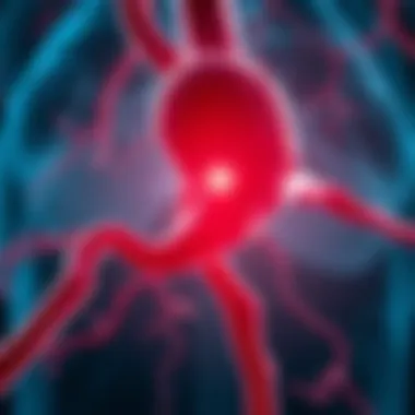 Illustration depicting reduced blood flow in peripheral vascular disease