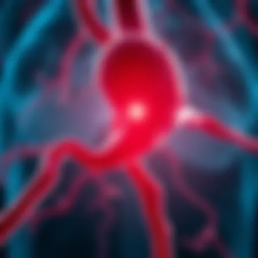 Reduced Blood Flow in PVD Illustration depicting reduced blood flow in peripheral vascular disease