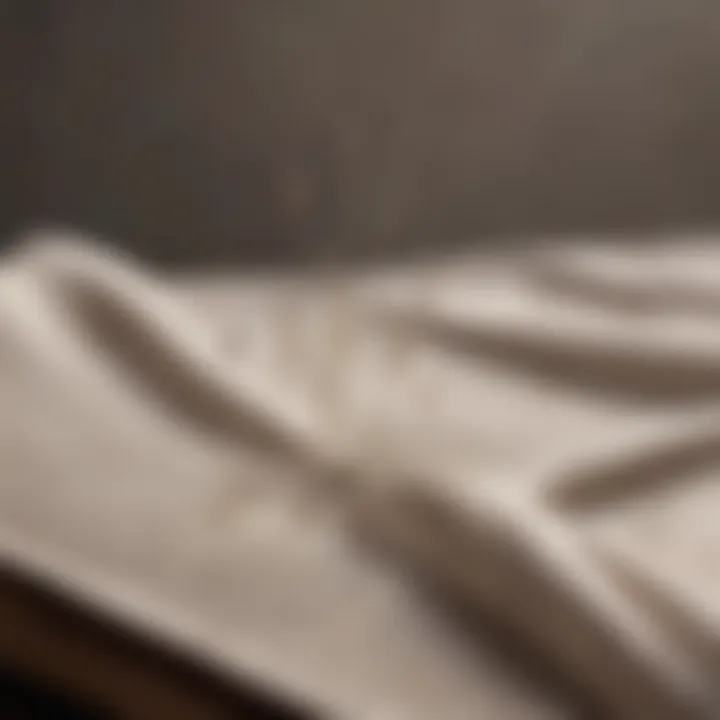 Close-up of acupuncture needles on a silk cloth