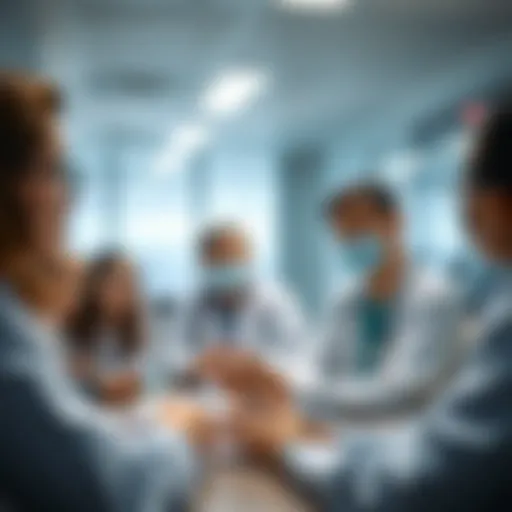 A diverse group of medical professionals engaged in a collaborative discussion