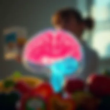 Conceptual image of mental health improvements through diet