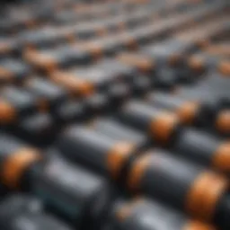 Diverse electric car batteries displayed