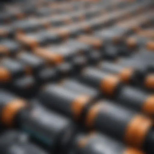 Diverse electric car batteries displayed