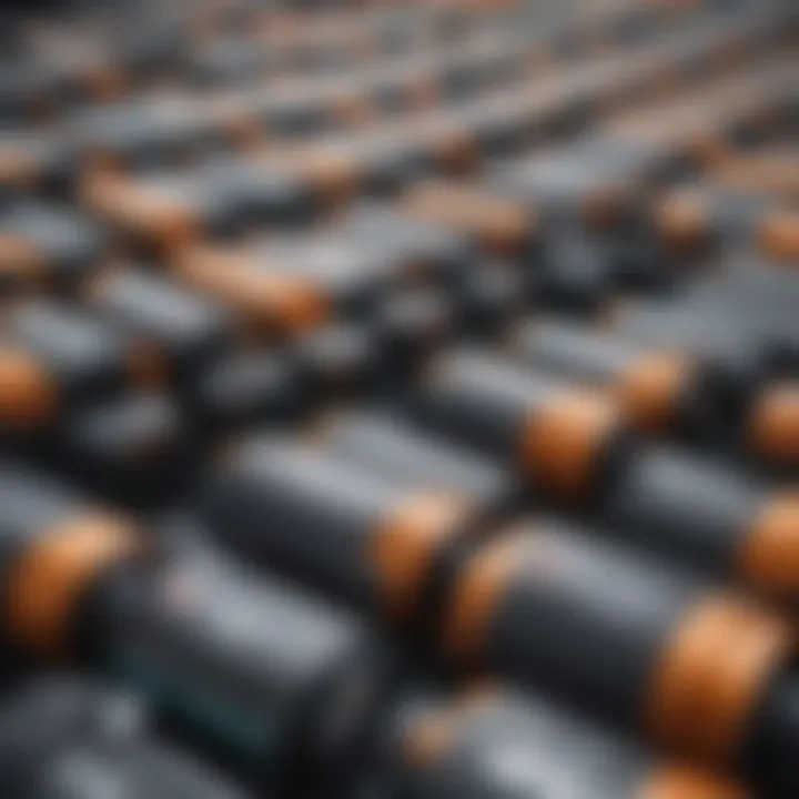 Diverse electric car batteries displayed