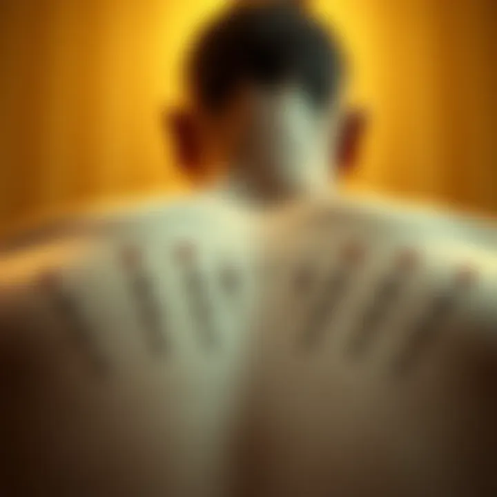 Strategic Placement of Acupuncture Needles Acupuncture needles positioned strategically on a model's body