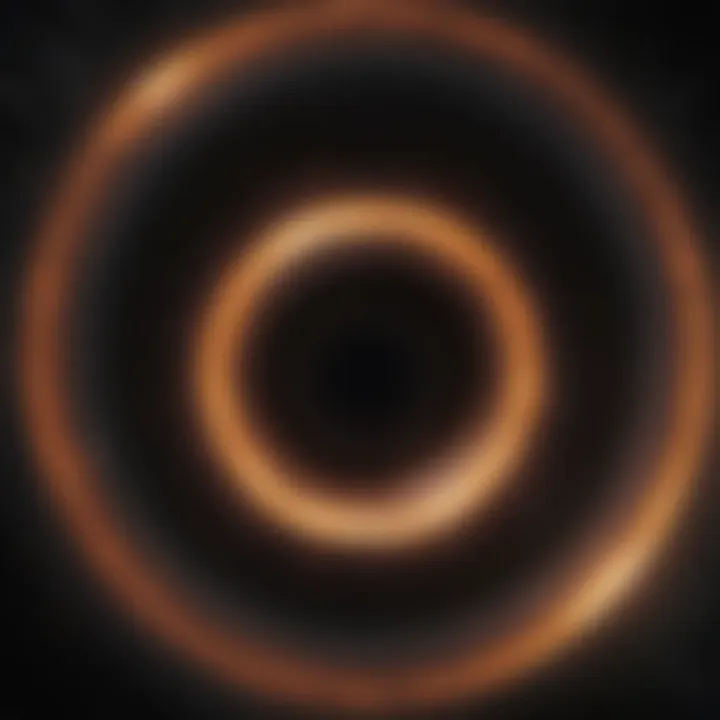 A visualization of a black hole and the effects of its gravity