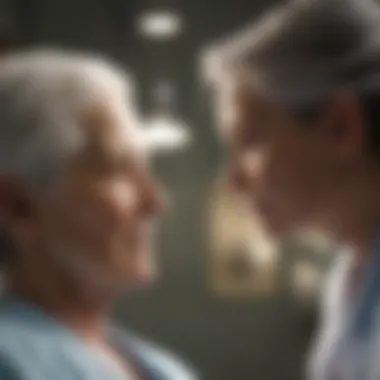 A nurse assisting an elderly patient post-surgery