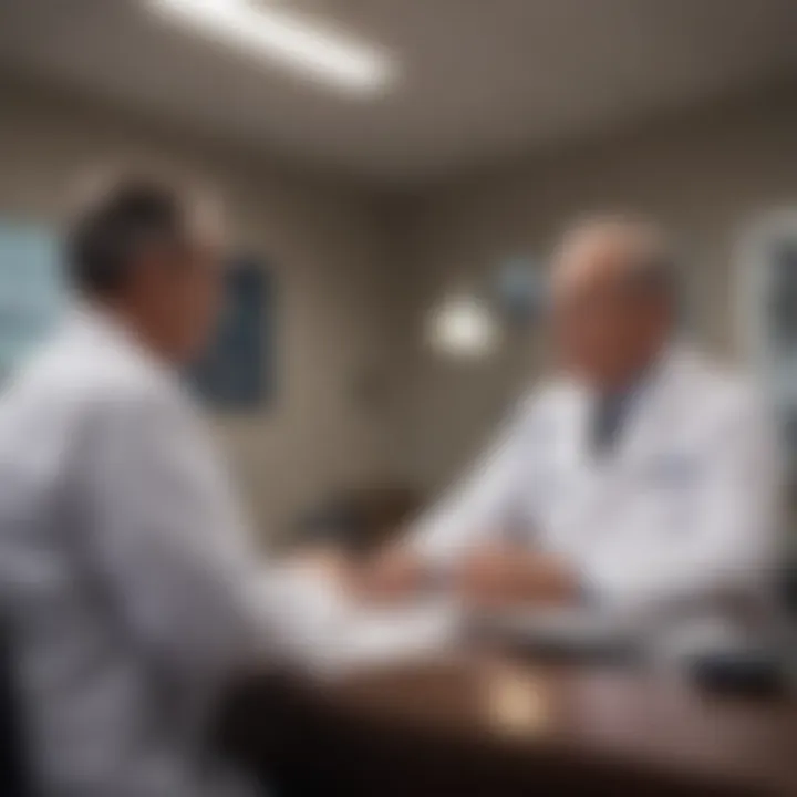 Veteran receiving medical consultation inside the facility