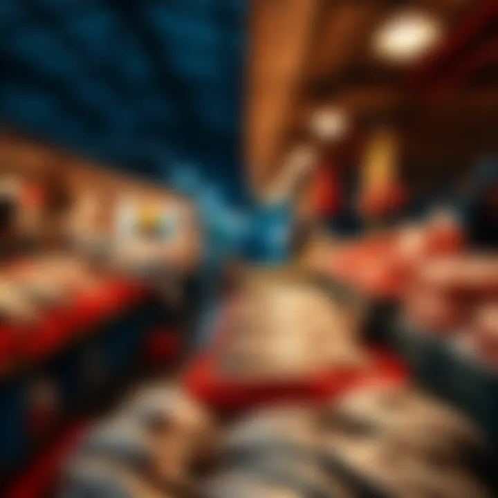 A vibrant market scene illustrating the economic aspects of fin fish products