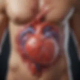 Visual representation of fluid retention in heart failure