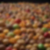 A colorful array of high-calorie snacks