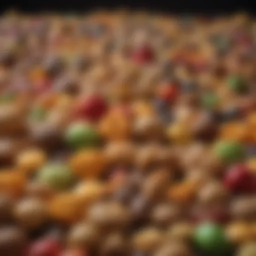 A colorful array of high-calorie snacks